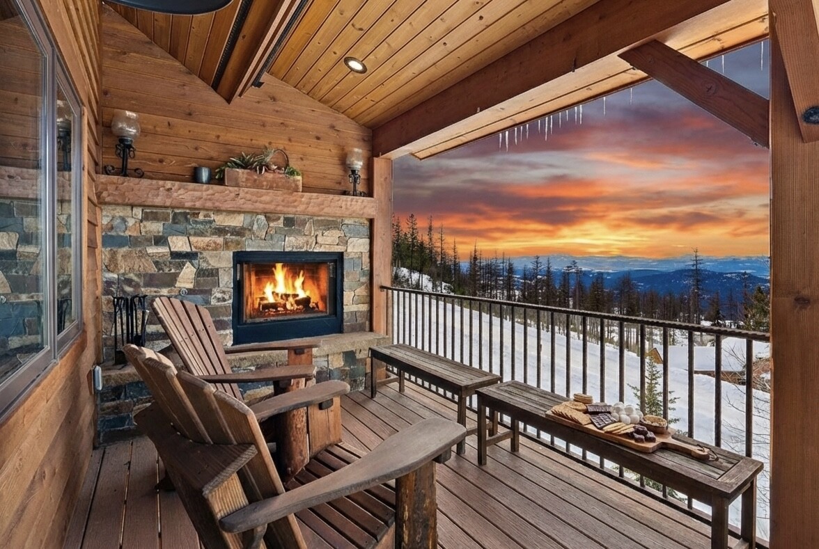Outdoor fireplace patio